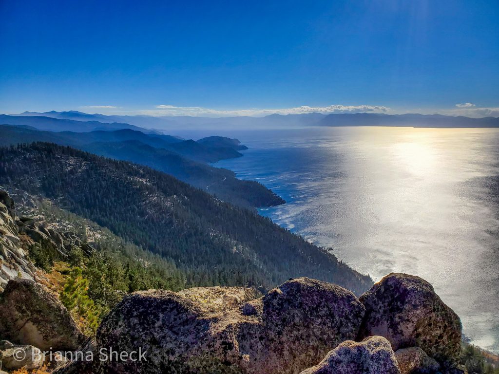 East shore of Lake Tahoe viewed from Herlan Peak