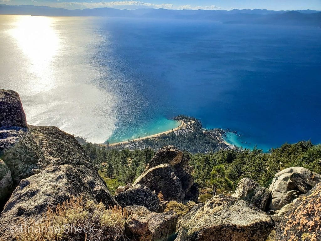 Overlooking Sand Harbor State Park from Herlan Peak