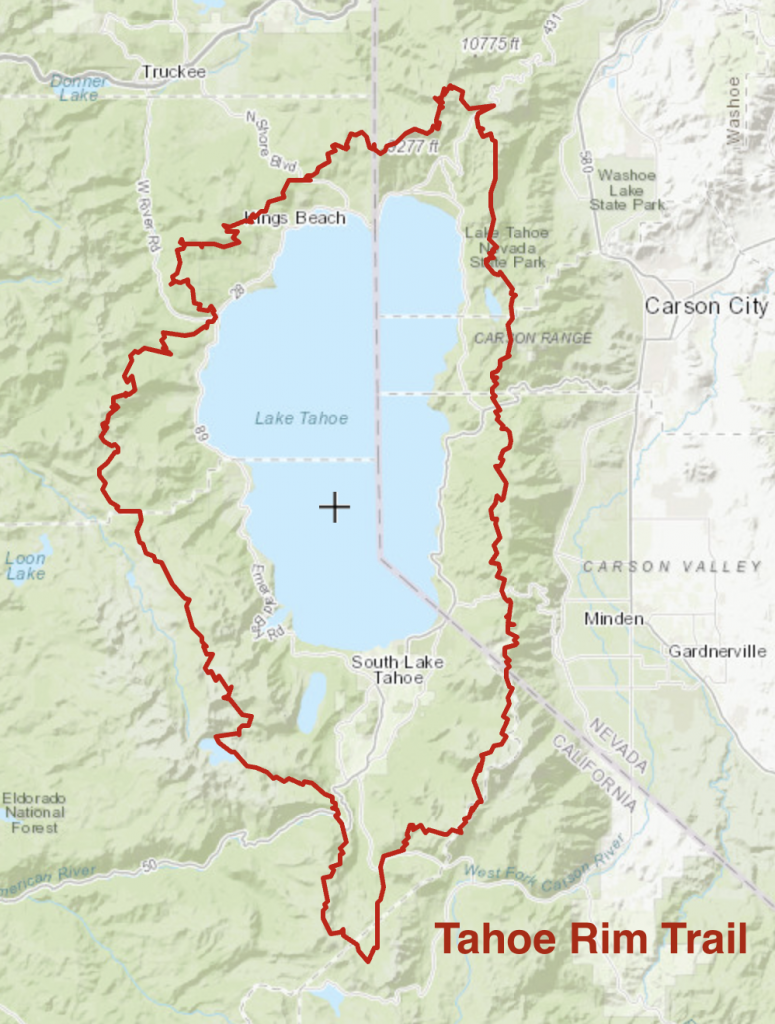 Map of Tahoe Rim Trail