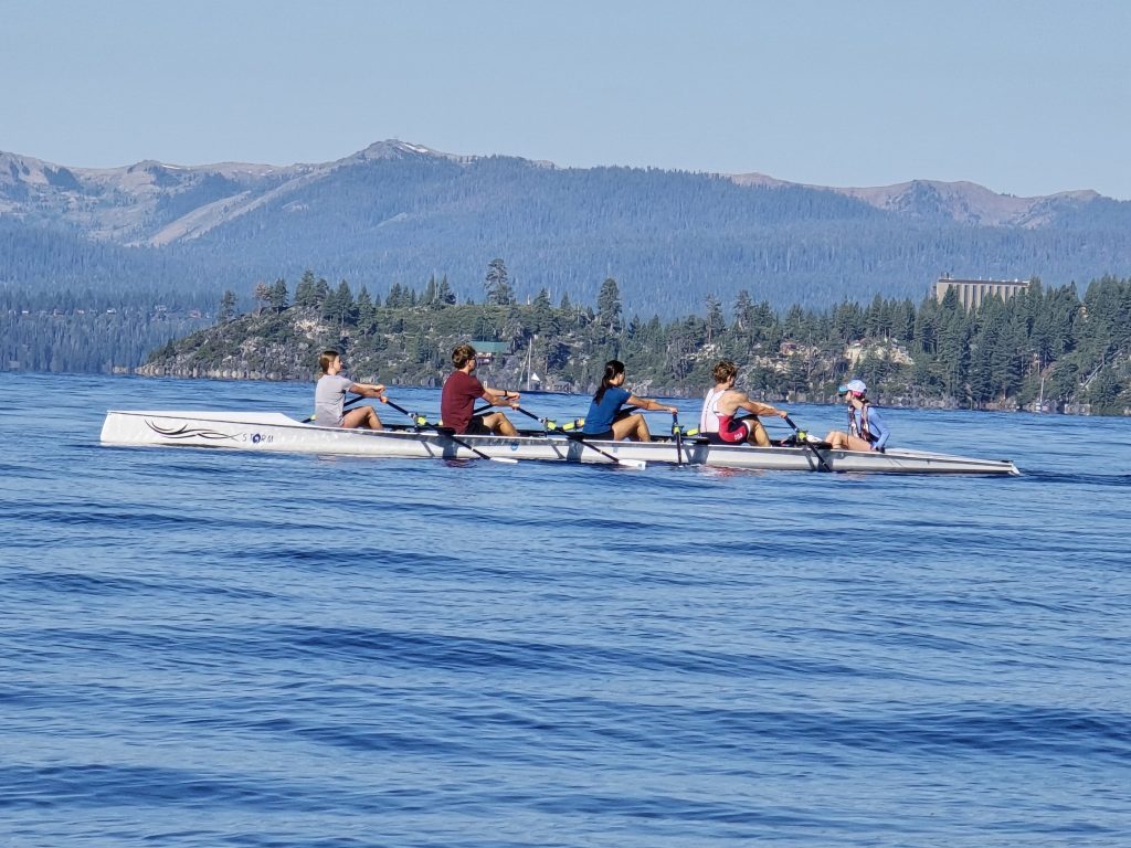 Crew rowing on Lake Tahoe