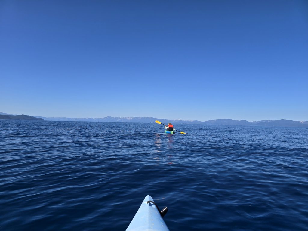 Summer kayaking on Lake Tahoe