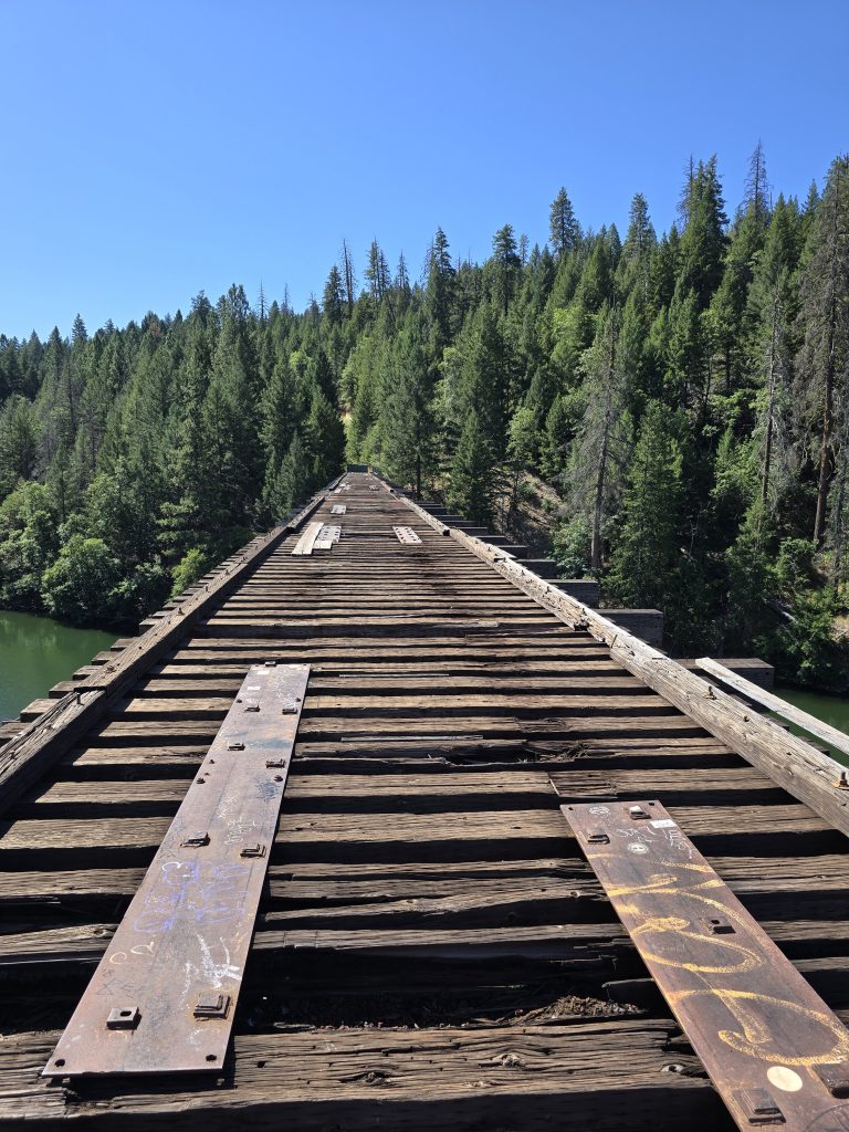 Walking surface of the Stand By Me train trestle bridge