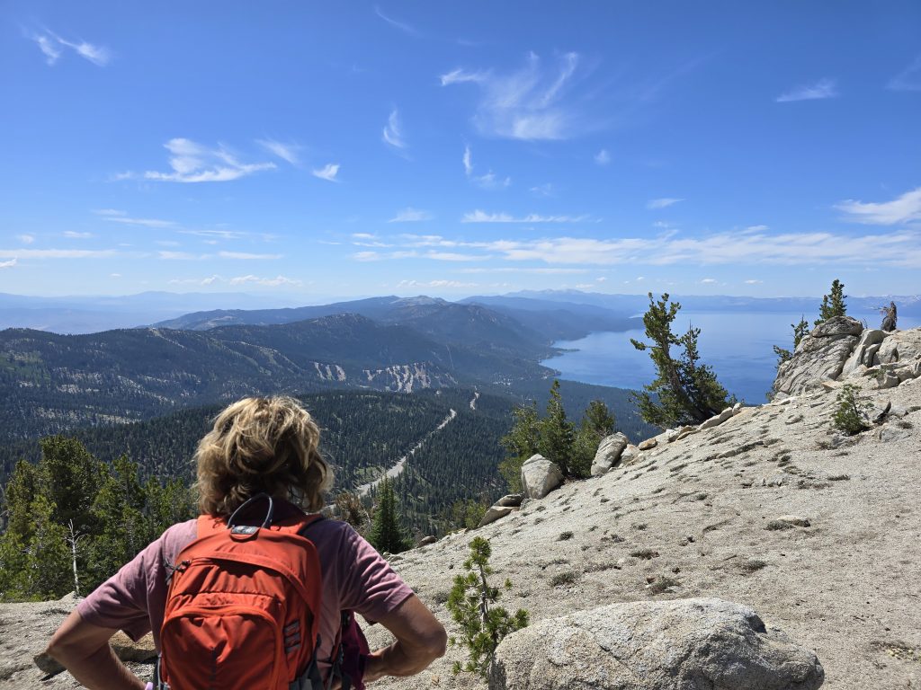 Taking in the view of Lake Tahoe from Incline Peak