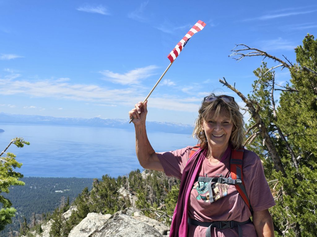 Celebrating at the top of Incline Peak