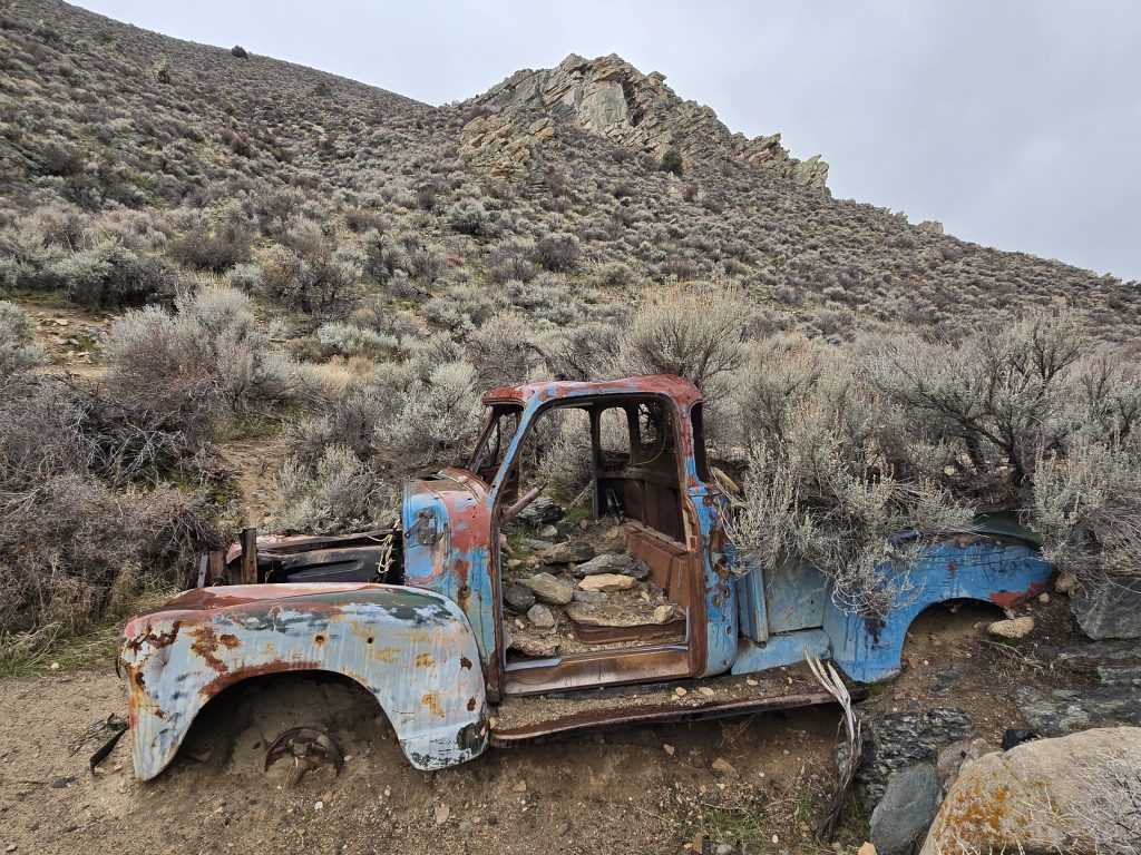 Dead truck in Dead Truck Canyon on Prison Hill