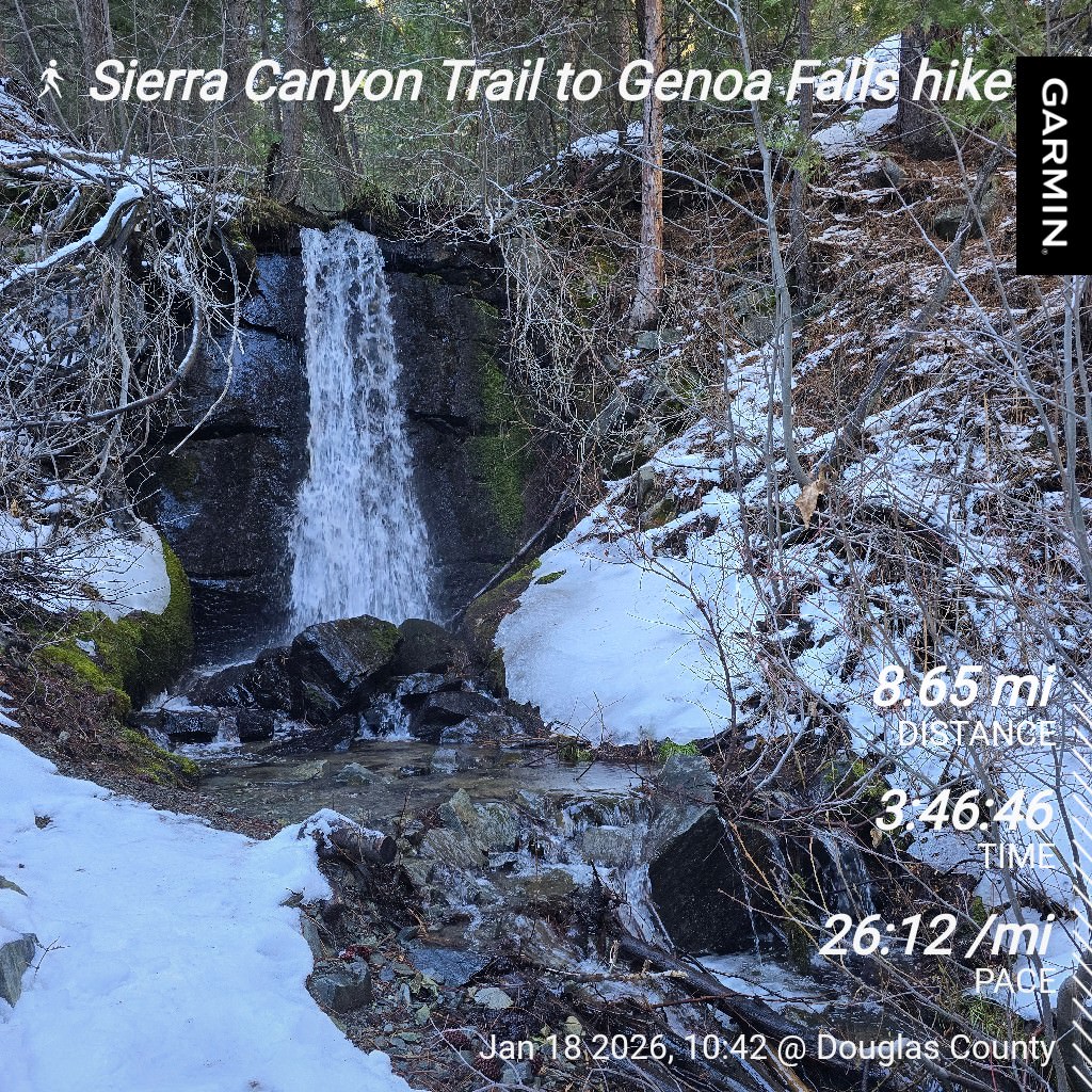 Sierra Canyon Trail to Genoa Falls hike stats