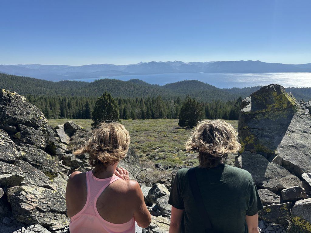 Taking in the views from The Bench on the Tahoe Rim Trail