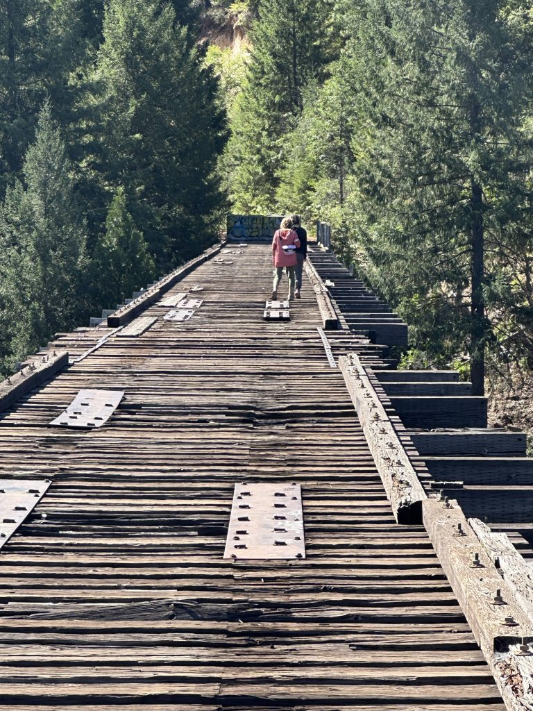 Walking on the Stand By Me train trestle bridge