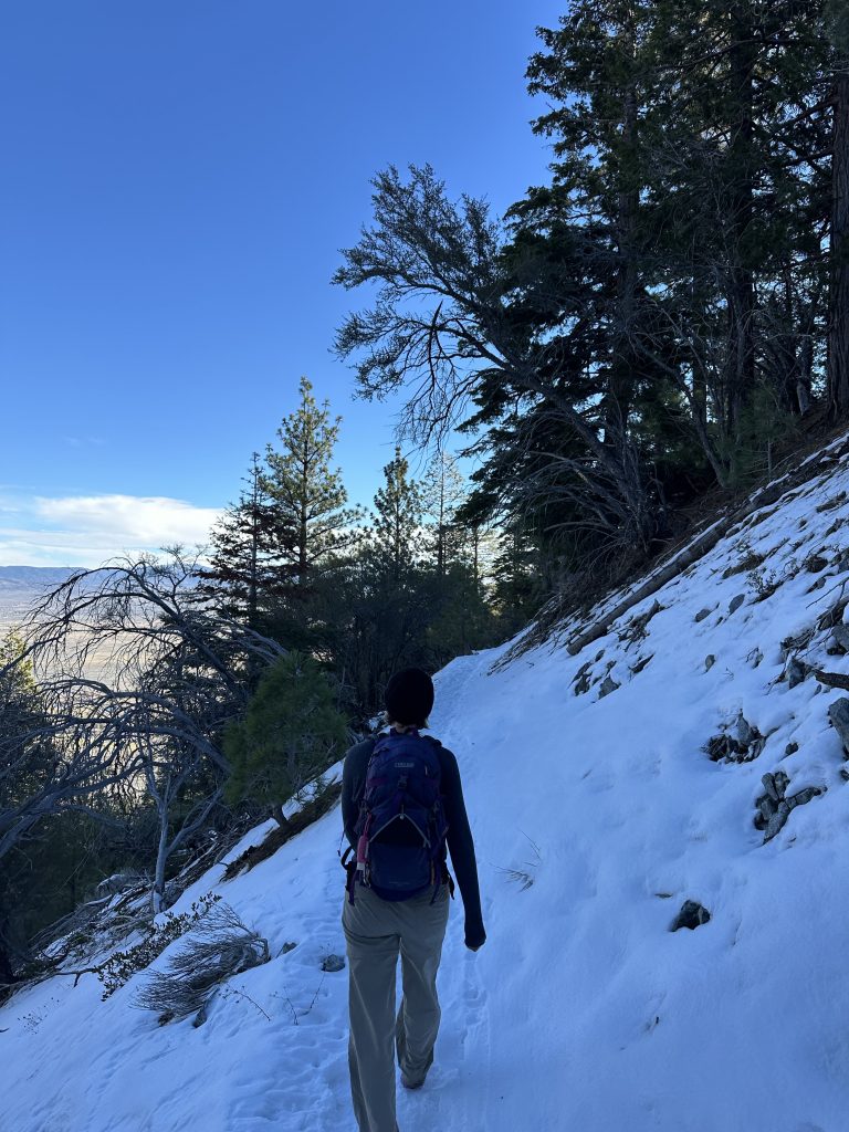 Ascending through snow on the Sierra Canyon Trail