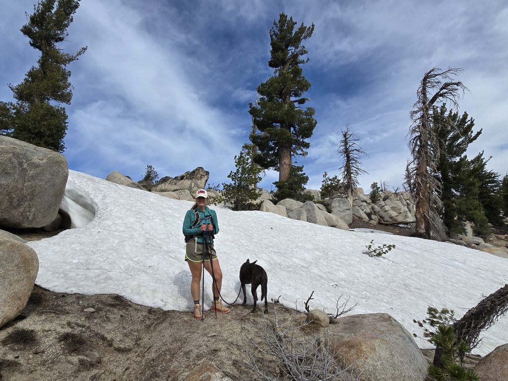Snow on the Tahoe Rim Trail to Herlan Peak
