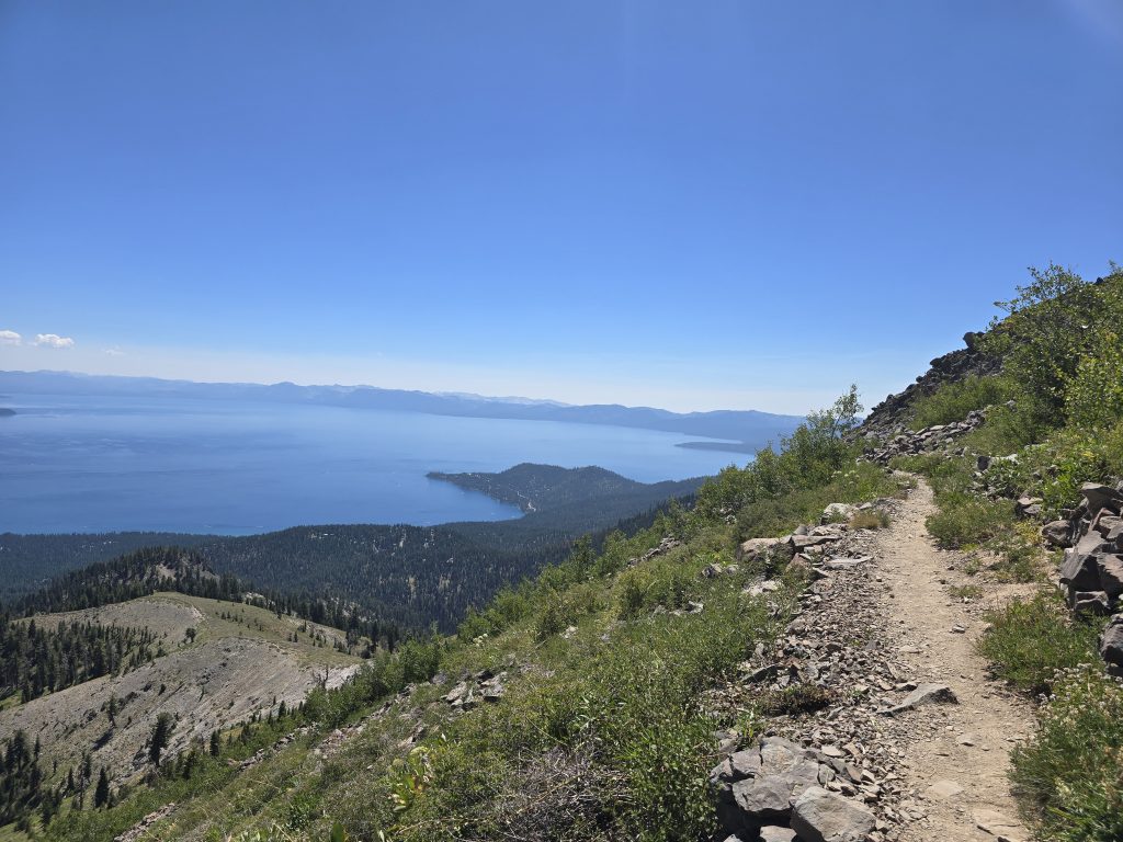 View of north shore Lake Tahoe from Tahoe Rim Trail