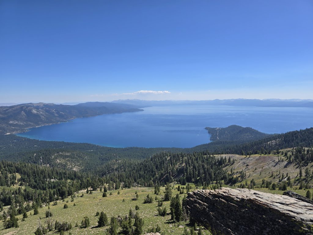 View of north shore Lake Tahoe from Rifle Peak