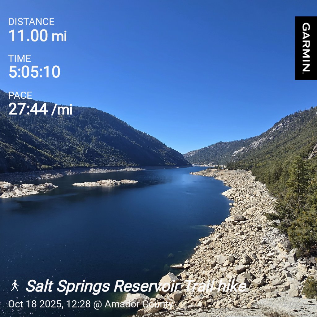 Salt Springs Reservoir hike stats