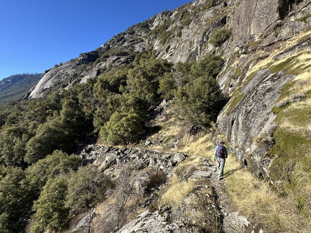 Section of shelf trail on the Salt Springs Reservoir Trail hike