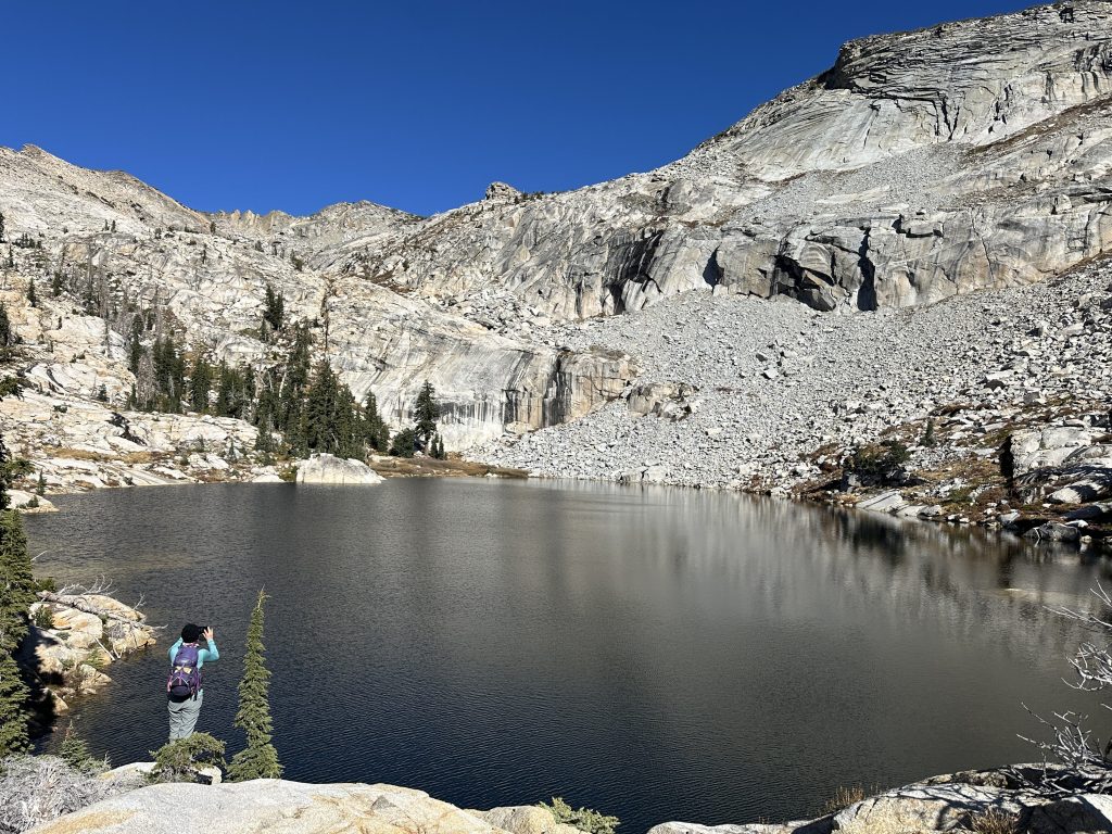 Taking photos at Lyons Lake