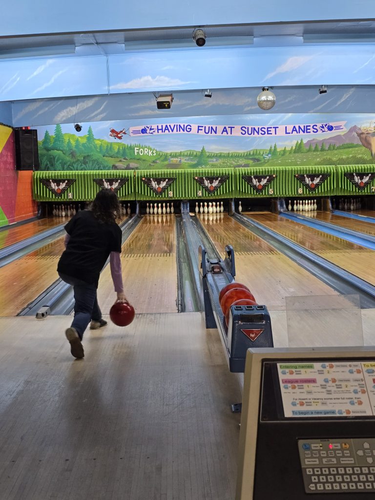 Bowling at Sunset Lanes in Forks, WA