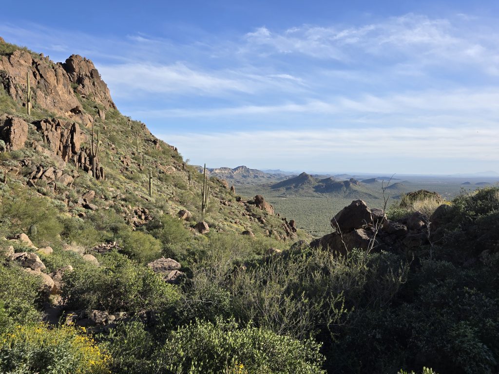 Downward views from the hike to Wave Cave in Arizona