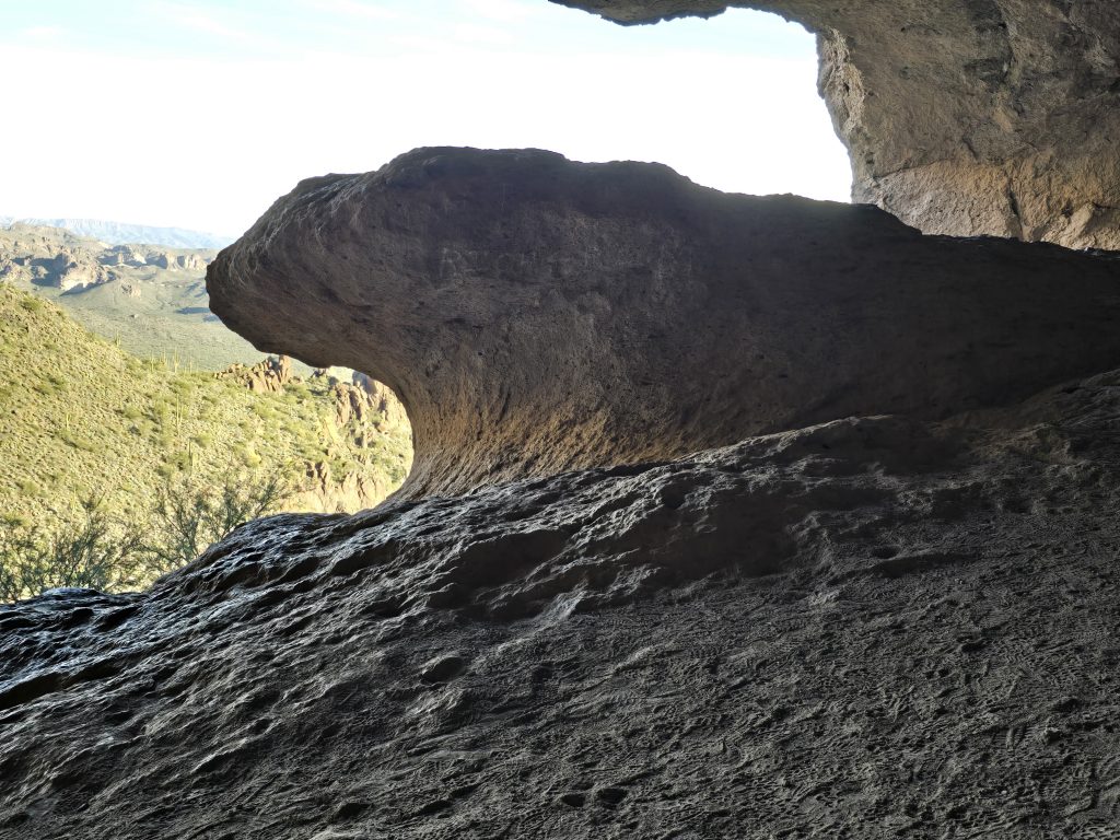 Looking out from inside the Wave Cave in Arizona