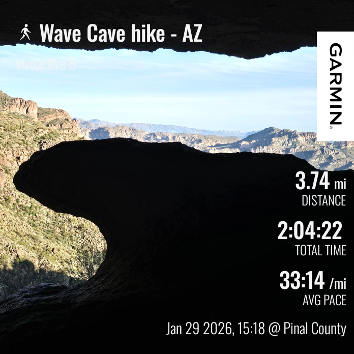 Wave Cave hike stats
