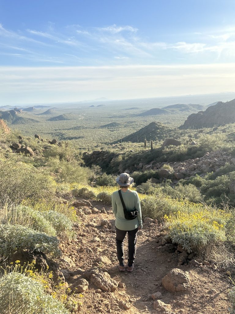 Descending on the hike to Wave Cave in Arizona