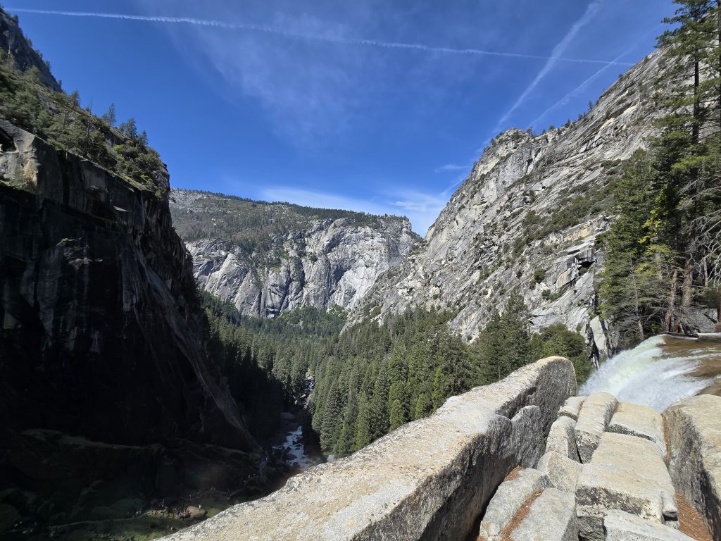 View from the top of Vernal Falls in Yosemite