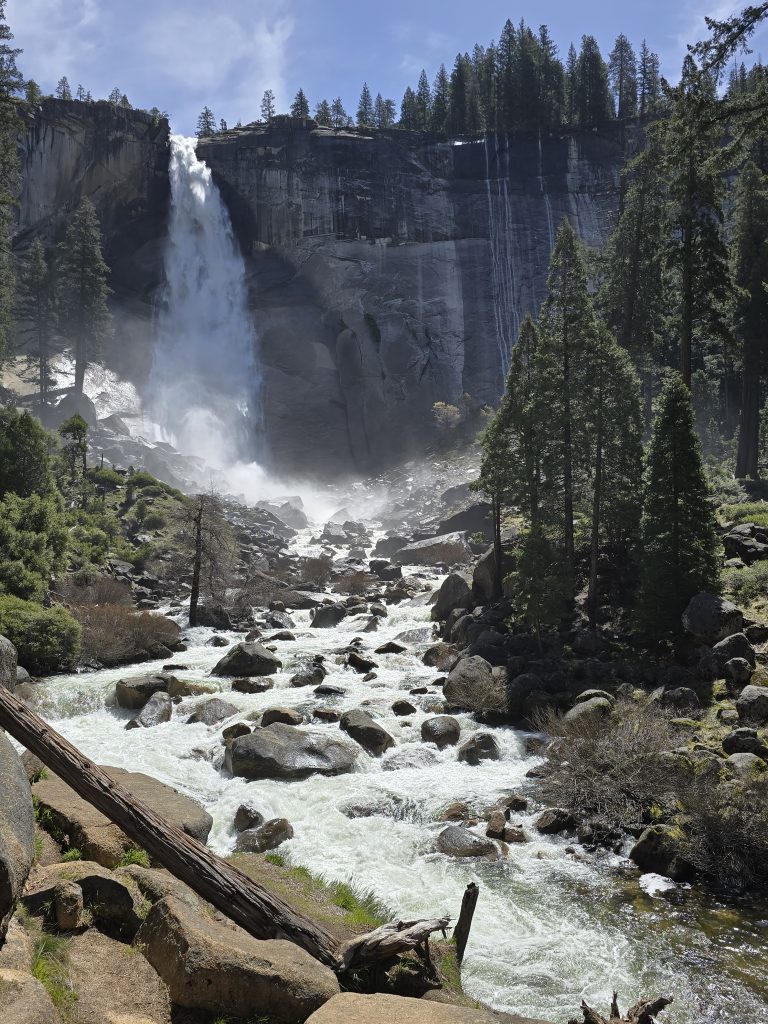 Nevada Falls and Merced River on the Mist Trail in Yosemite