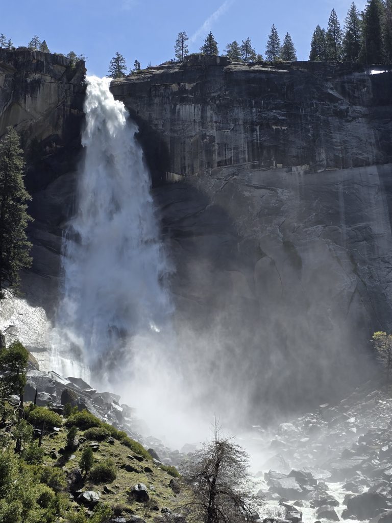 Nevada Falls as seen from the Mist Trail in Yosemite National Park