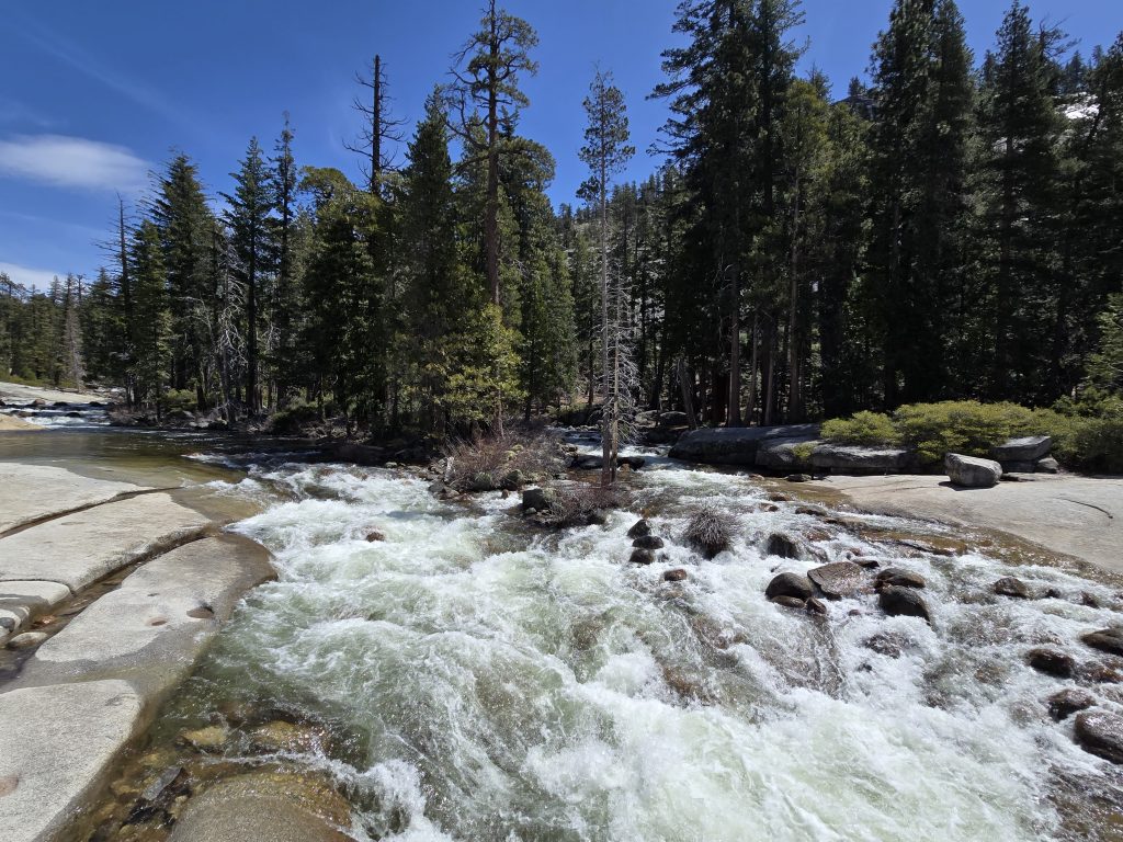 Merced River at the top of Nevada Falls in Yosemite