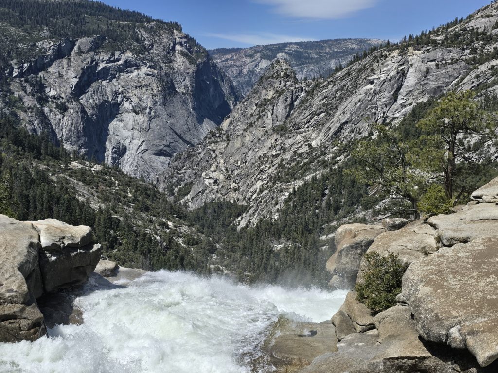 The top of Nevada Falls in Yosemite National Park