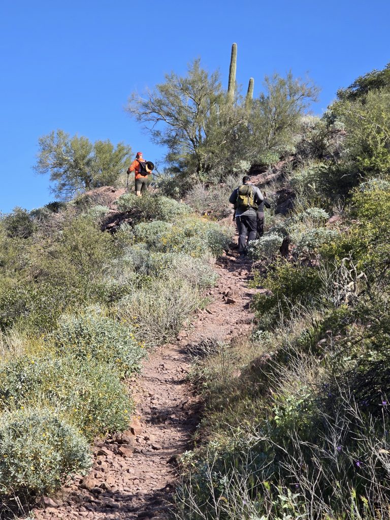 Hiking up the Boulder Canyon trail