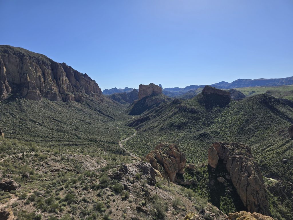 Views of Boulder Canyon and Boulder Canyon Trail from the hiking trail