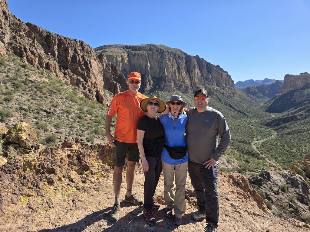 Our hiking group at the vista point of Boulder Canyon Trail