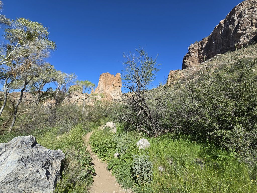 Rock formation heading in to Arnett Canyon on Picketpost Mountain Loop hike in Arizona