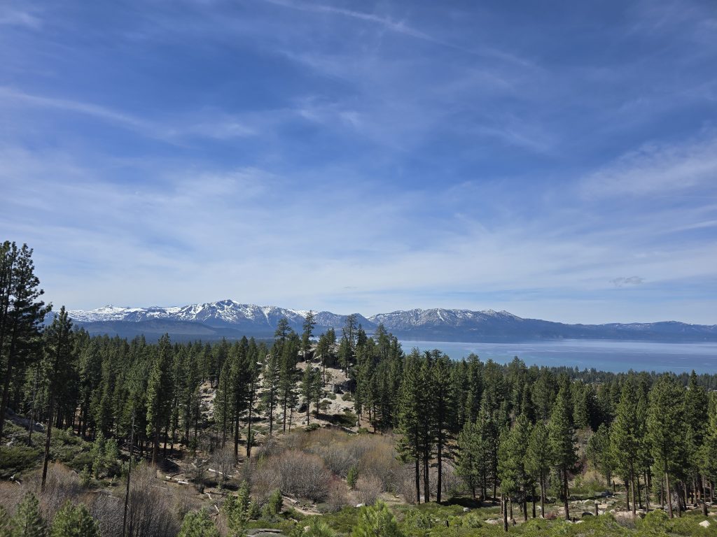 View of Lake Tahoe from Van Sickle Rim Trail in Van Sickle Bi-State Park